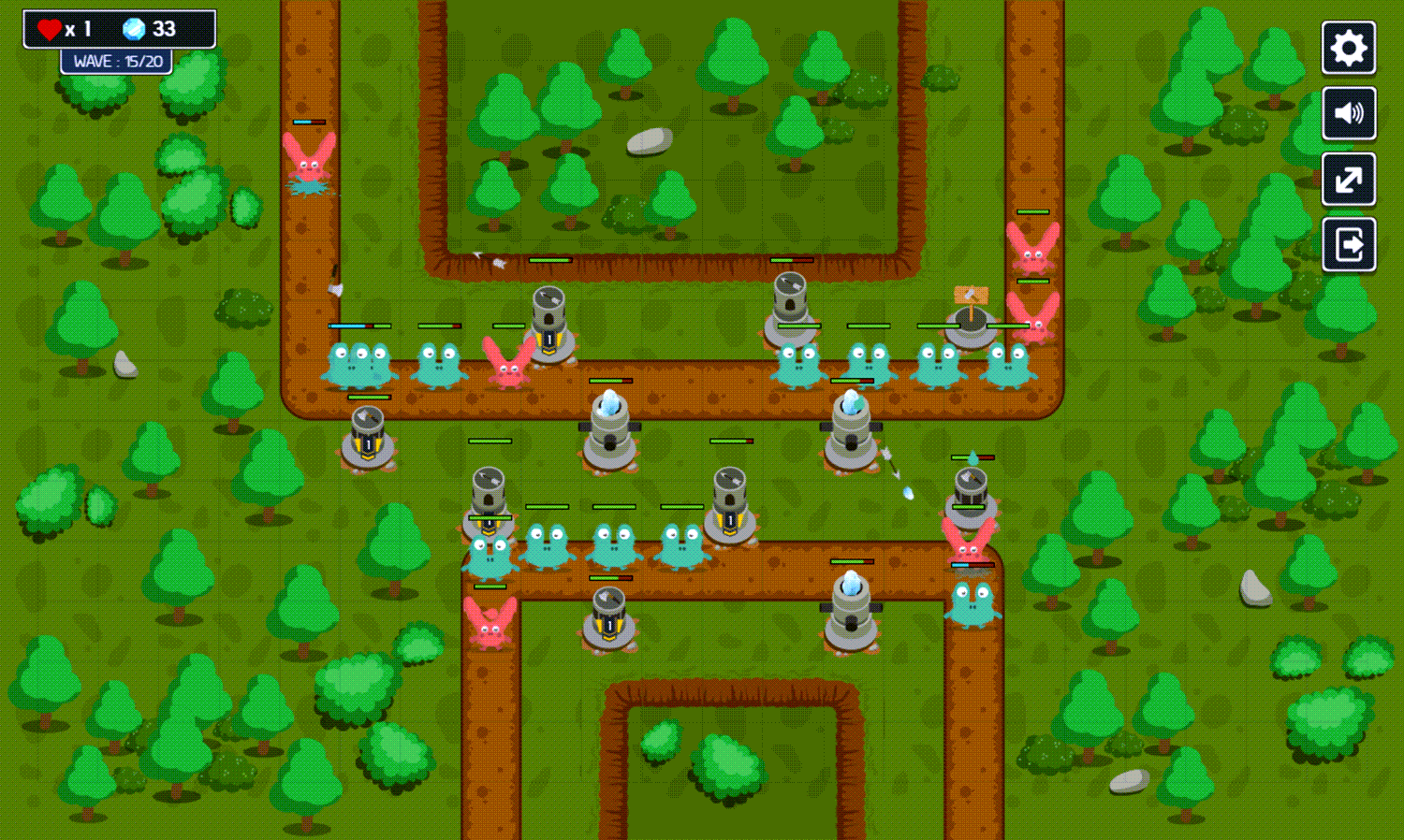 Monster Rush Tower Defense Game Welcome Screen Screenshot.