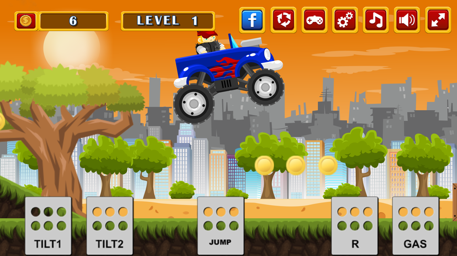 Monster Truck Rider Game Play Screenshot.