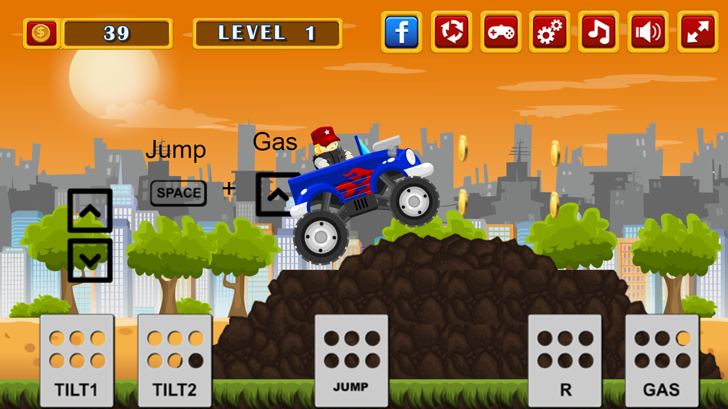 Monster Truck Rider Game Progress Screenshot.