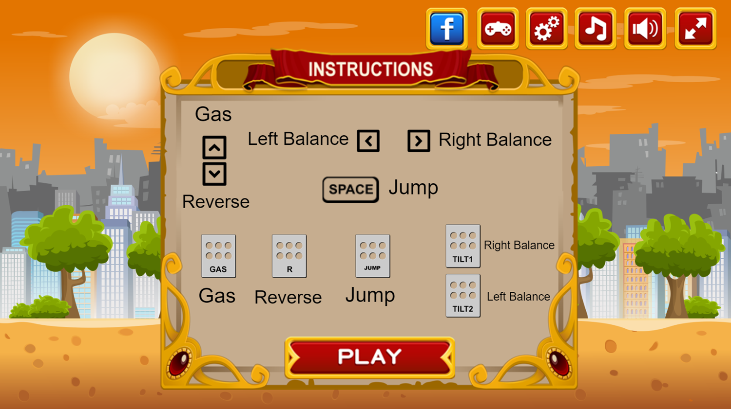 Monster Truck Rider Game Instructions Screenshot.