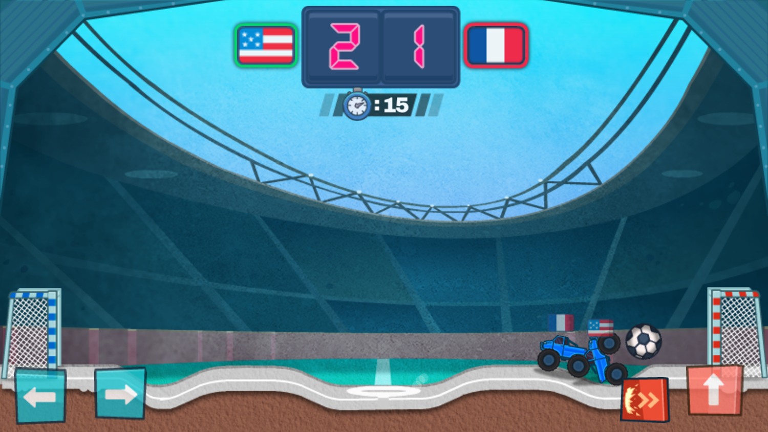 Monster Truck Soccer Game Play Screenshot.