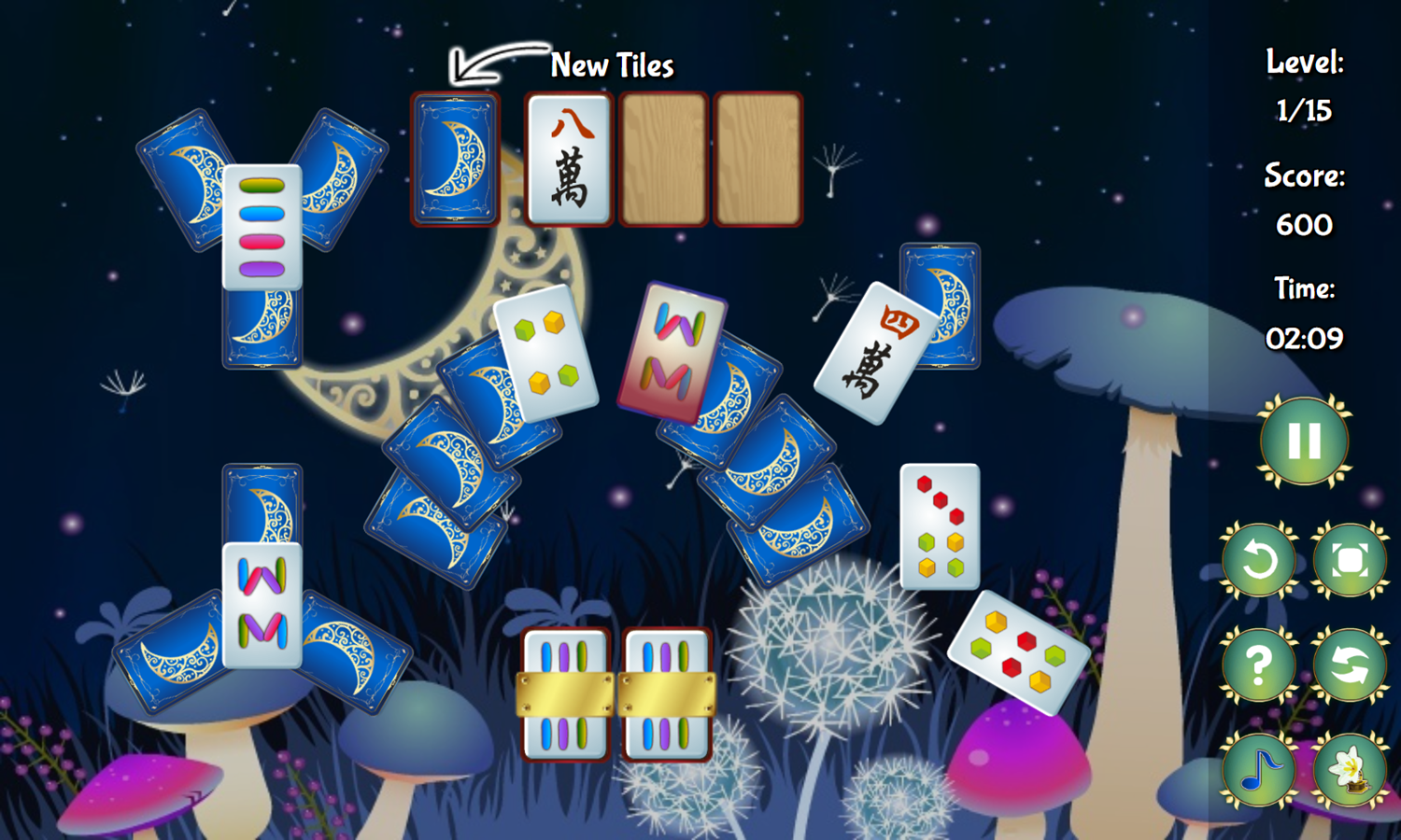 Moon Mahjong Game Play Screenshot.