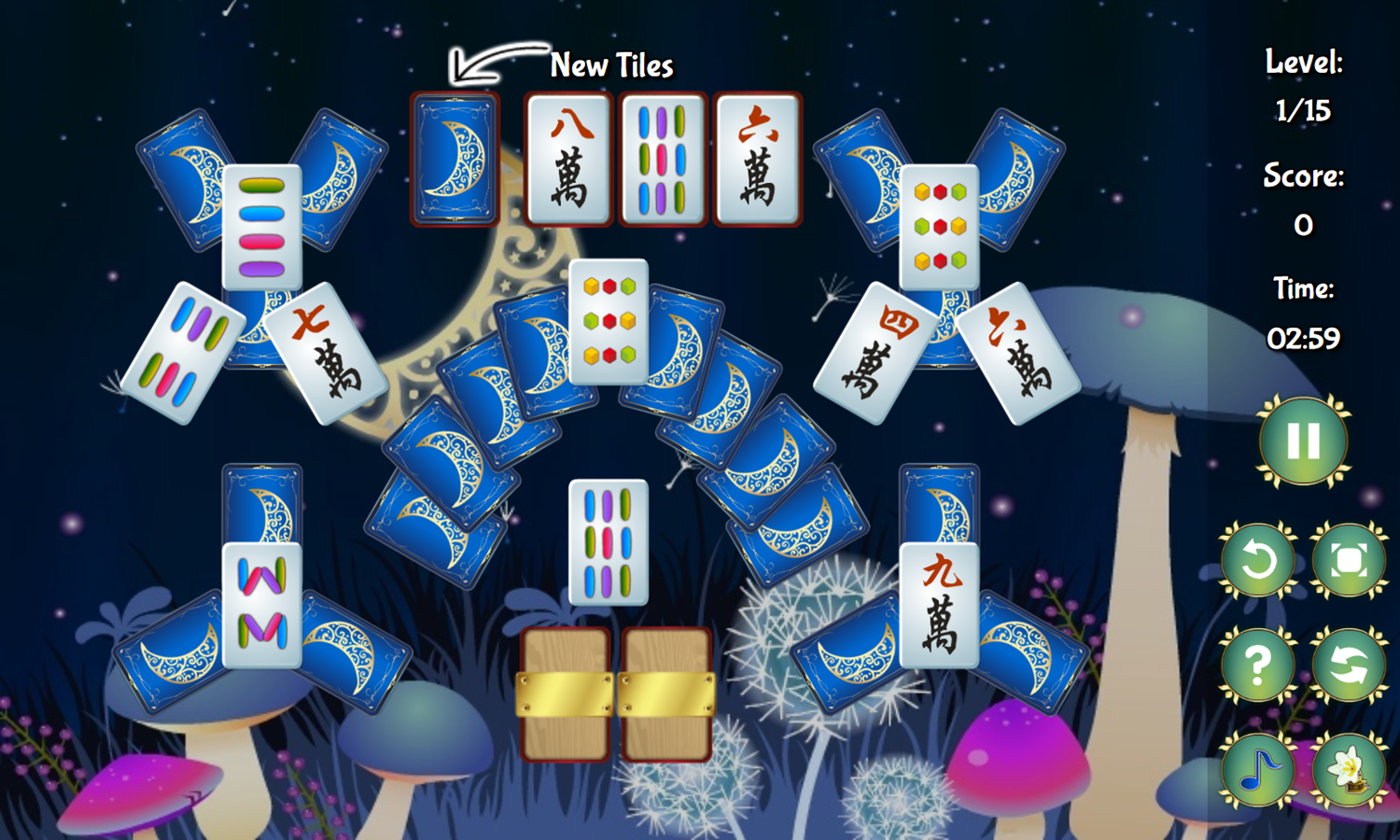 Moon Mahjong Game Start Screenshot.