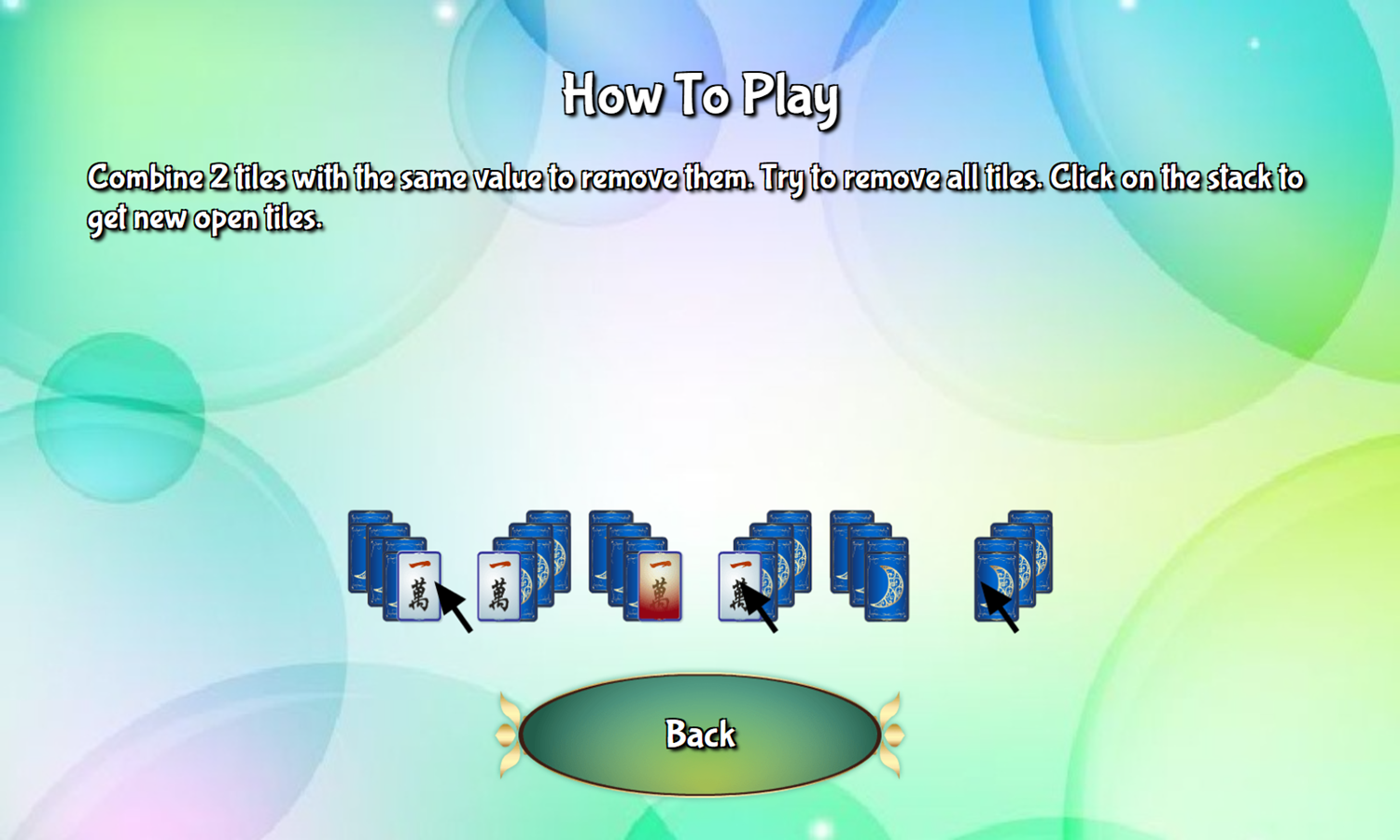 Moon Mahjong Game How To Play Screenshot.