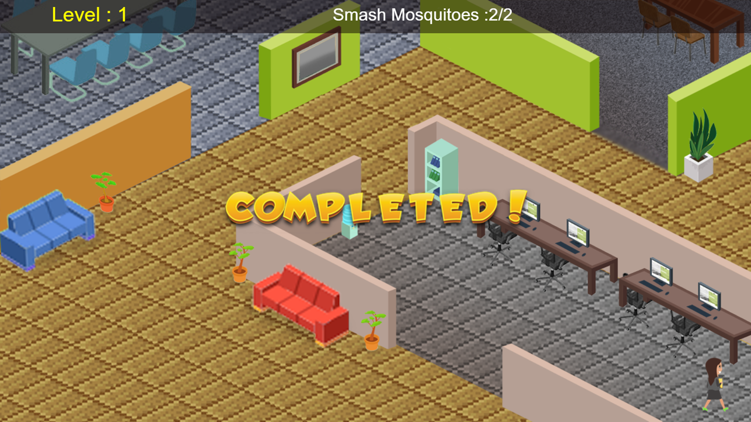 Mosquito Smash Game Level Completed Screenshot.