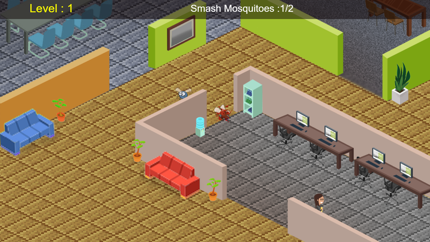 Mosquito Smash Game Level Play Screenshot.