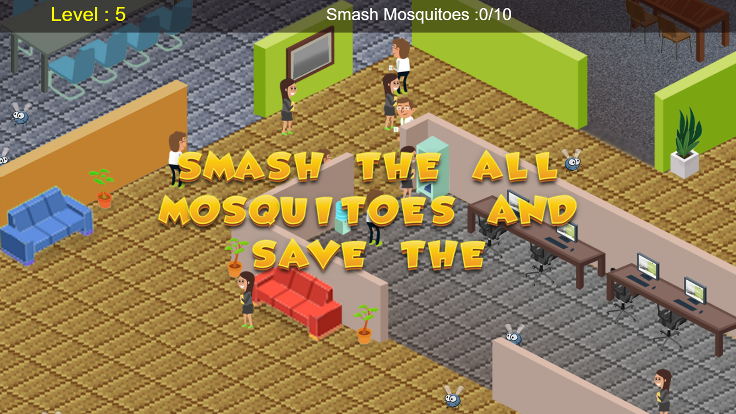 Mosquito Smash Game Next Level Screenshot.