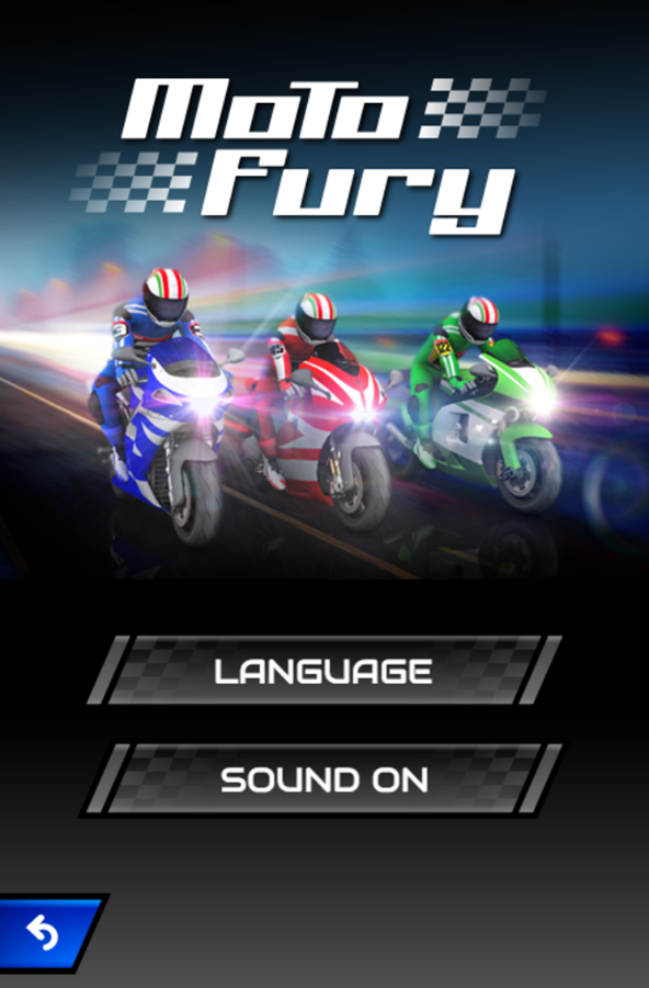 Moto Fury Game Options Screenshot.