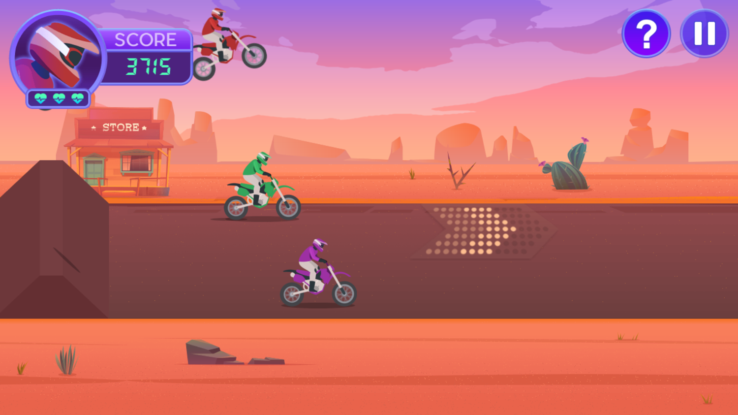 Motocross Hero Game Welcome Screen Screenshot.