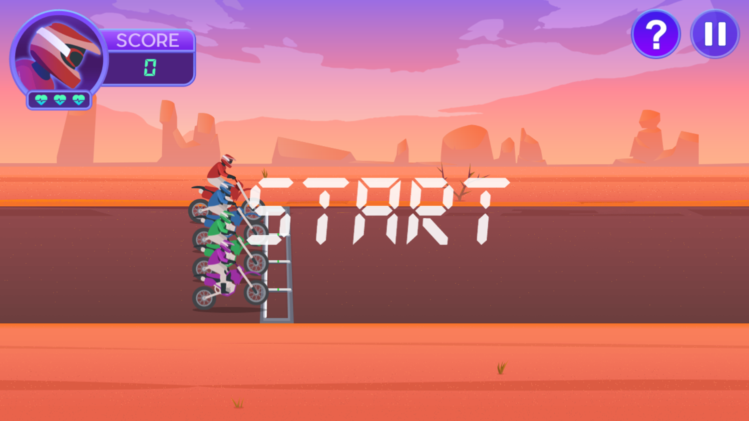 Motocross Hero Game Start Screenshot.