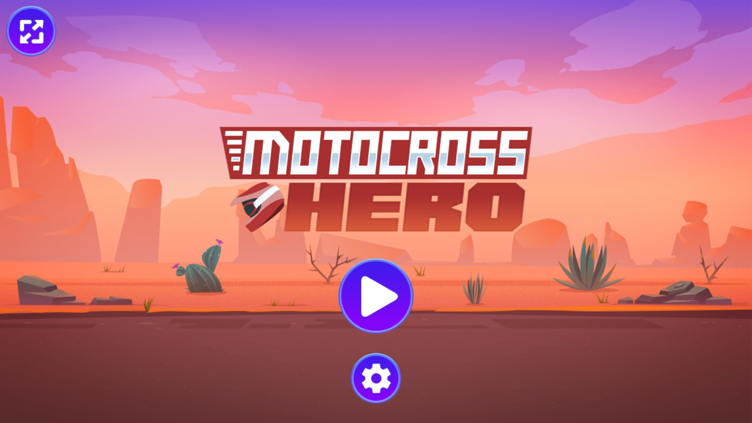 Motocross Hero Game Welcome Screen Screenshot.