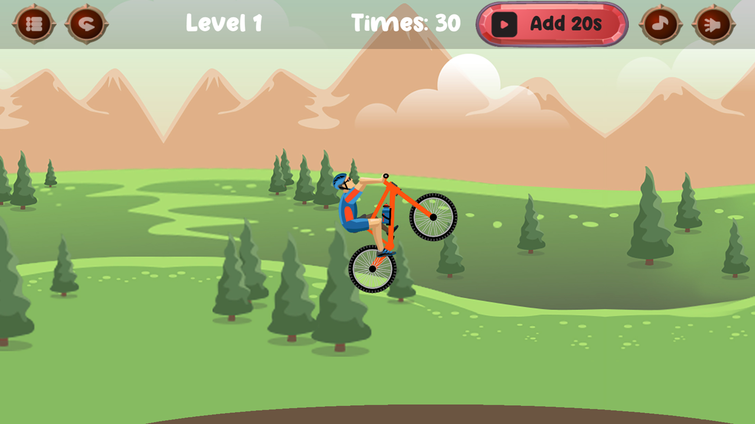 Mountain Cycle Game Level Play Screenshot.