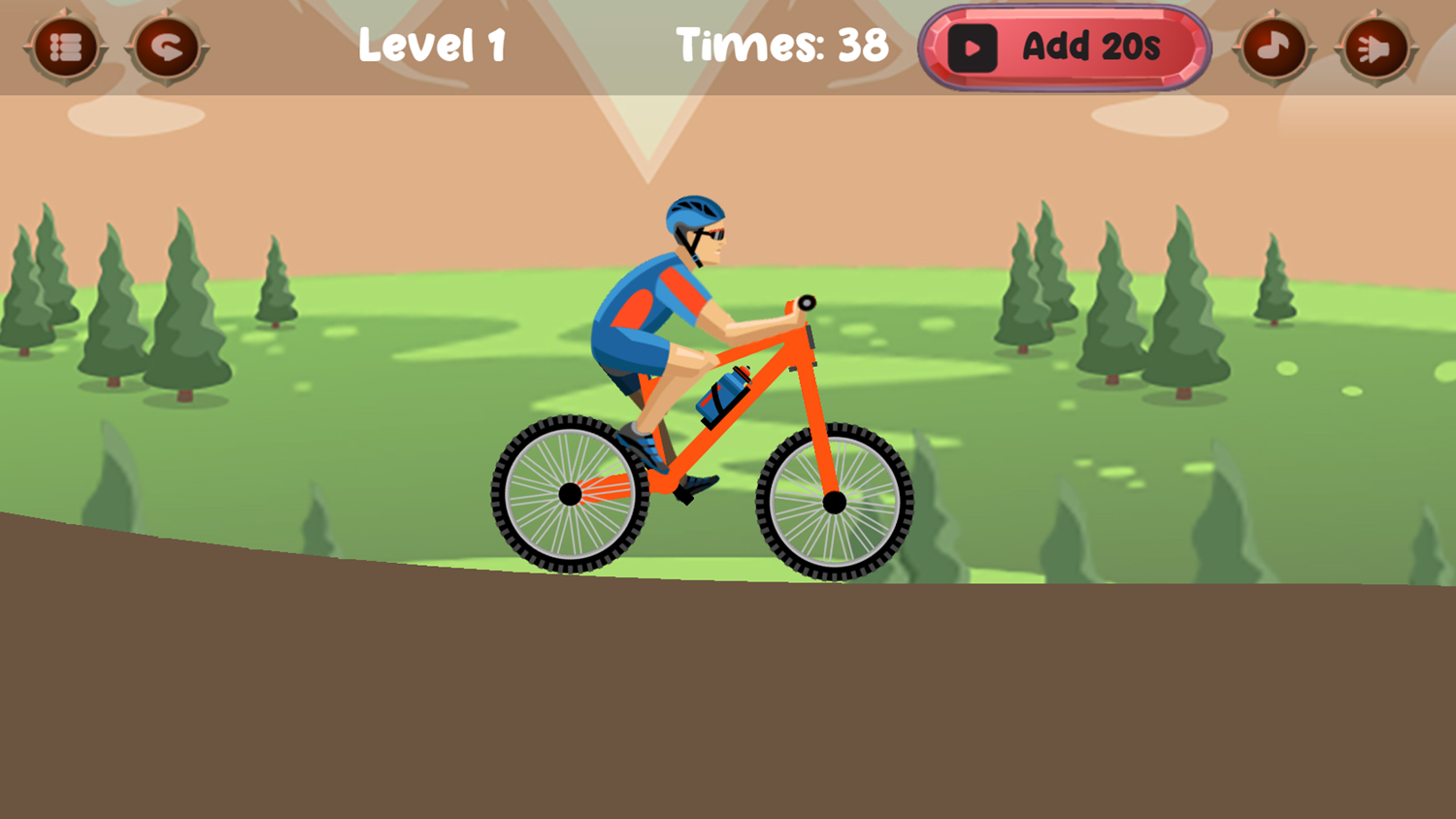 Mountain Cycle Game Level Start Screenshot.