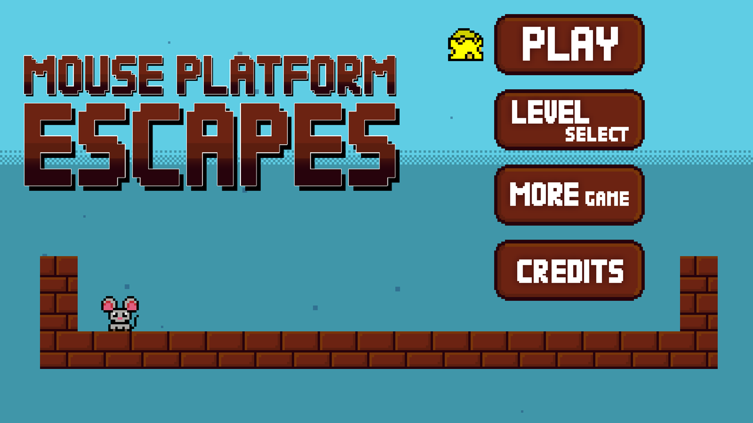 Mouse Platform Escapes Game Welcome Screen Screenshot.