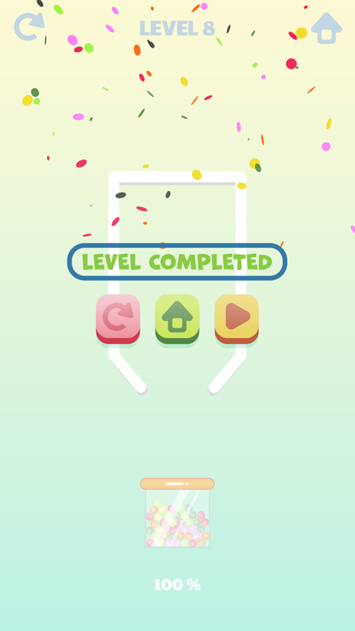 Move the Pin 2 Game Level Completed Screen Screenshot.