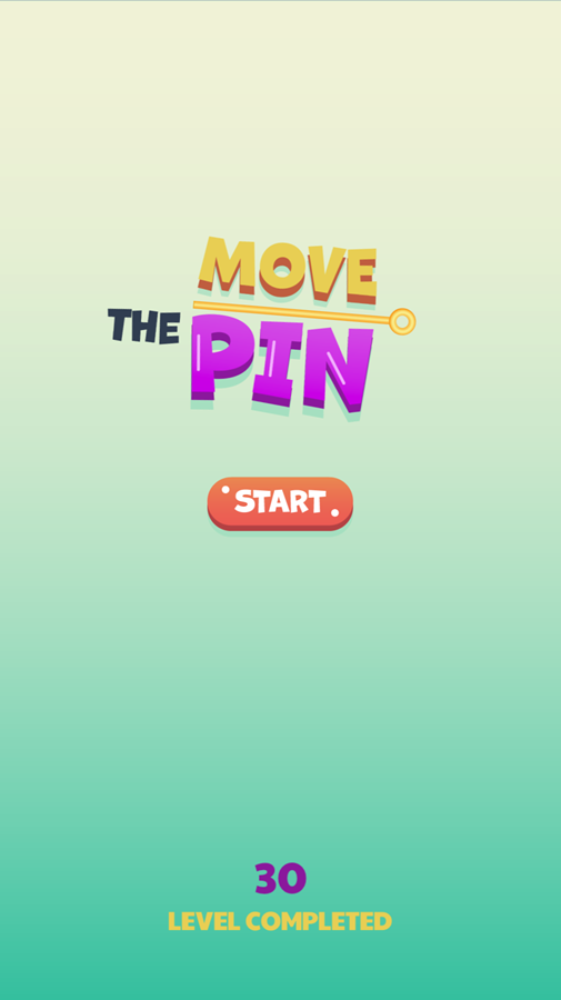 Move The Pin Game Welcome Screen Screenshot.