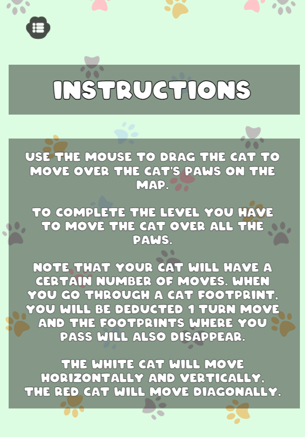 Moving Boxes Cat Game How to Play Screen Screenshot.