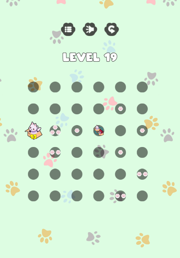 Moving Boxes Cat Game Level With a Cat Switcher in it Screenshot.