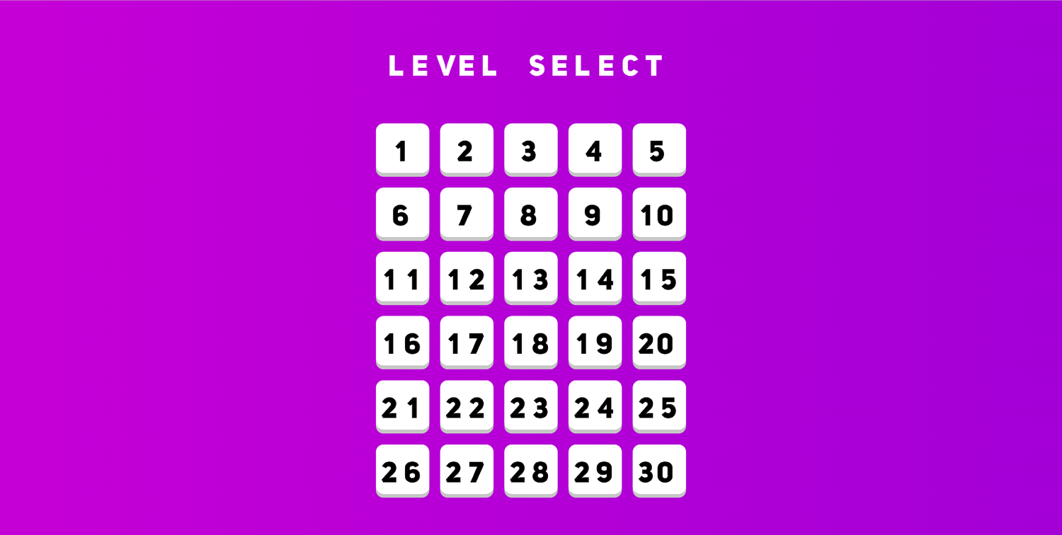 Movokku Game Level Select Screen Screenshot.