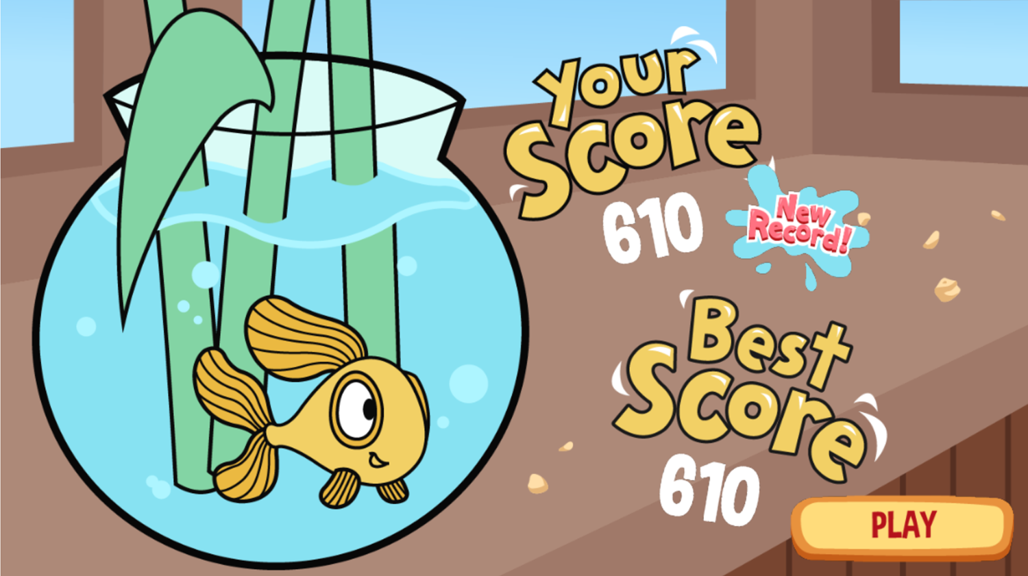 Mr. Bean Goldfish Loopy Loopy Game Over Screenshot.