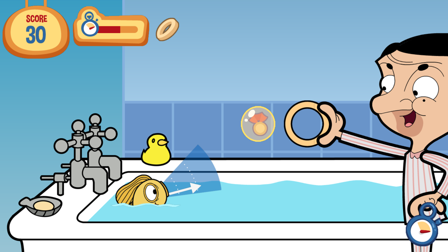 Mr. Bean Goldfish Loopy Loopy Game Screenshot.