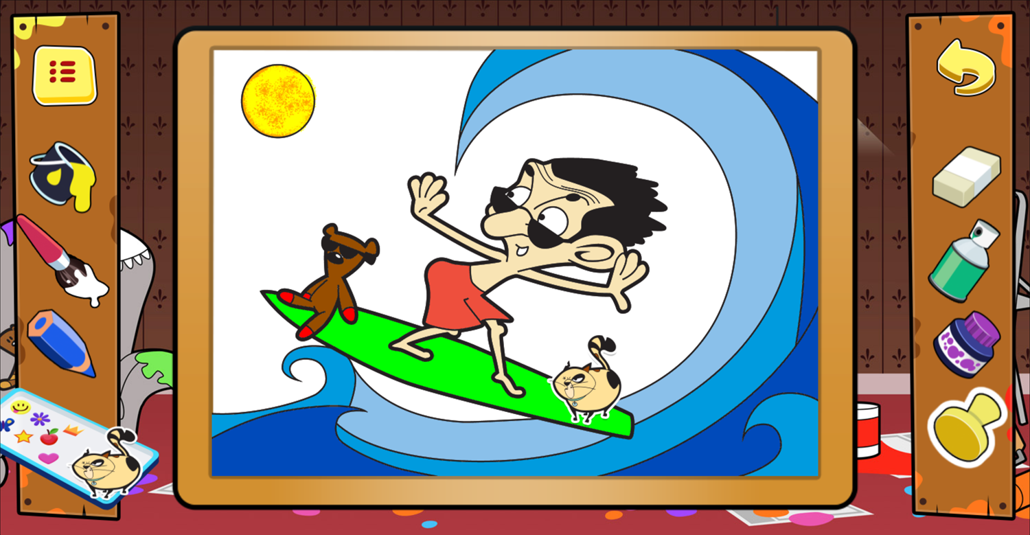 Mr. Bean Splash Art Coloring Screenshot.