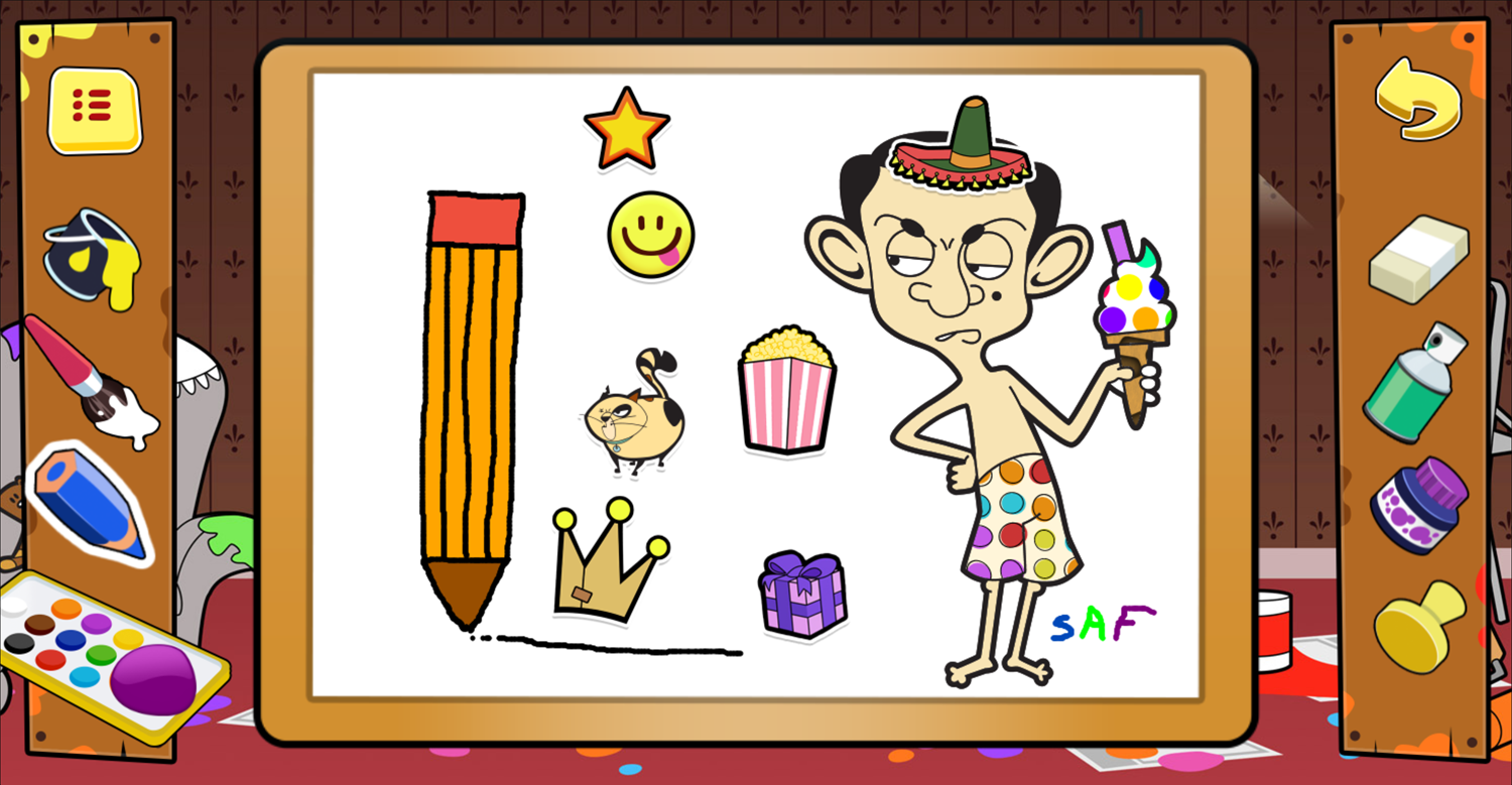 Mr. Bean Splash Art Drawing Screenshot.