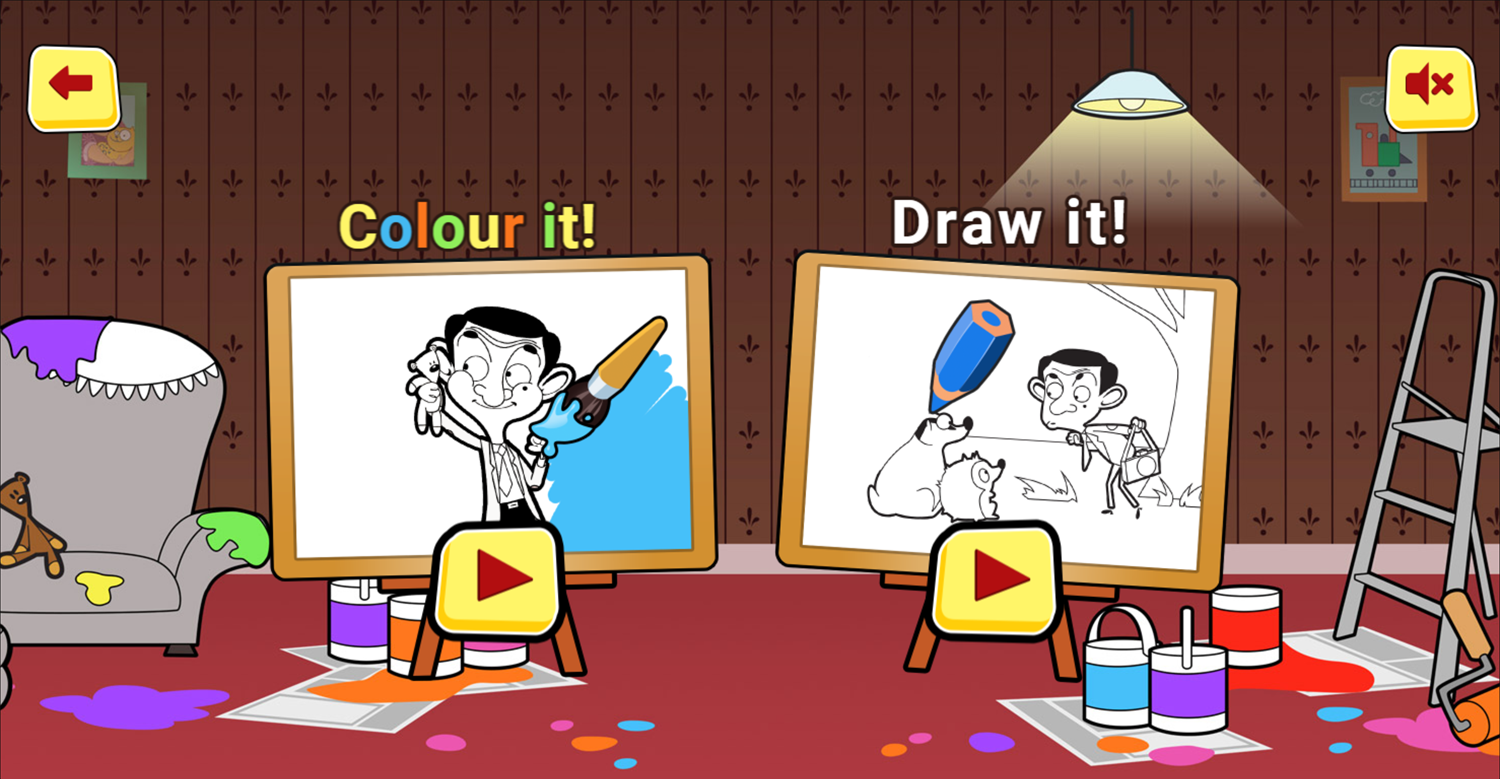 Mr. Bean Splash Art Game Mode Select Screen Screenshot.