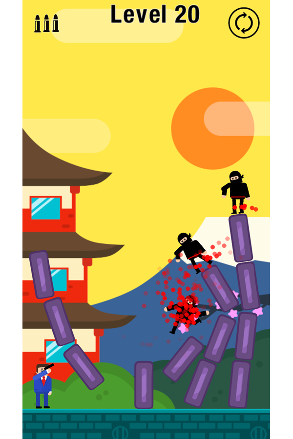 Mr Bullet Game Ninjas Screenshot.