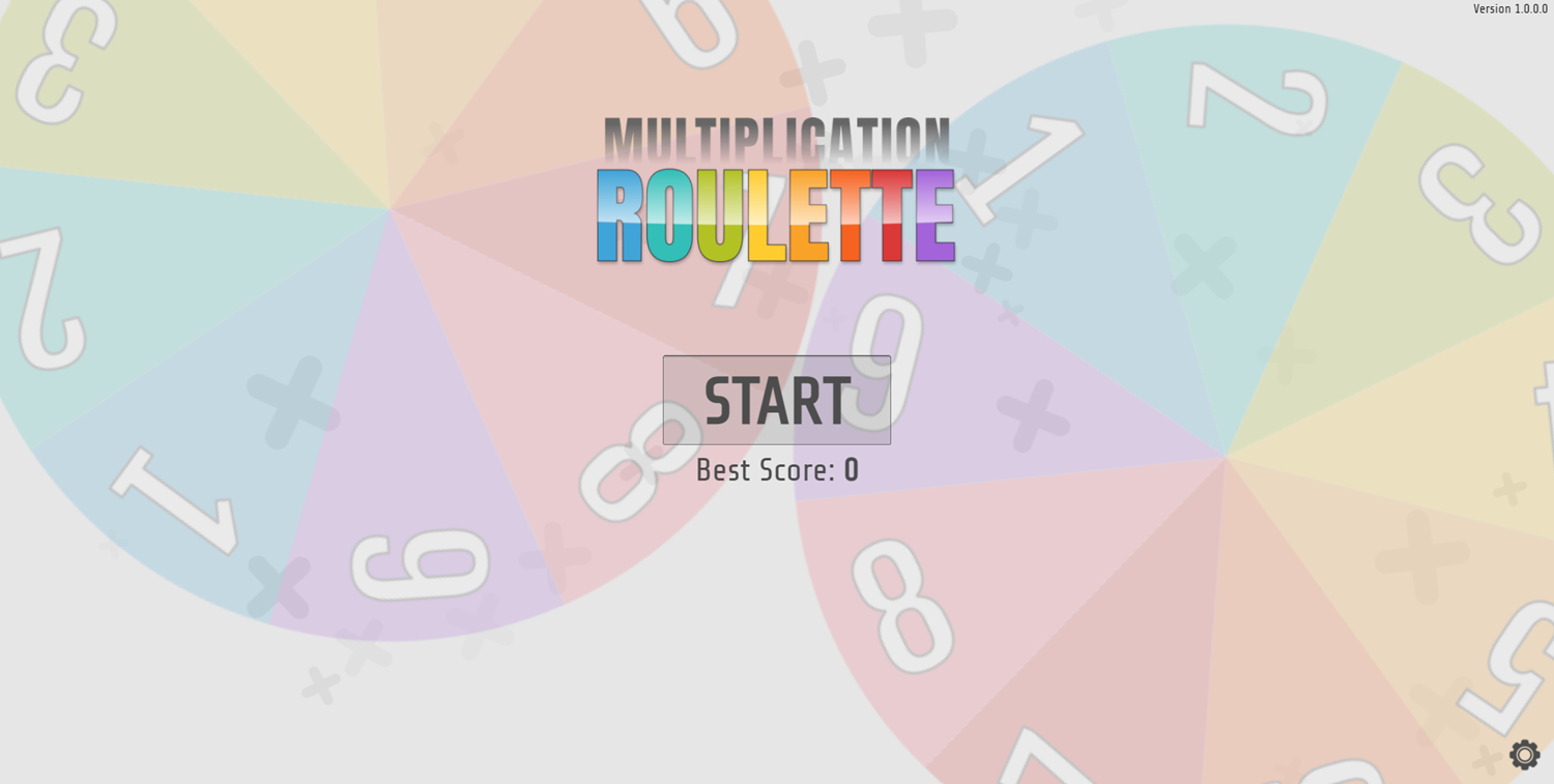Multiplication Roulette Welcome Screen Screenshot.