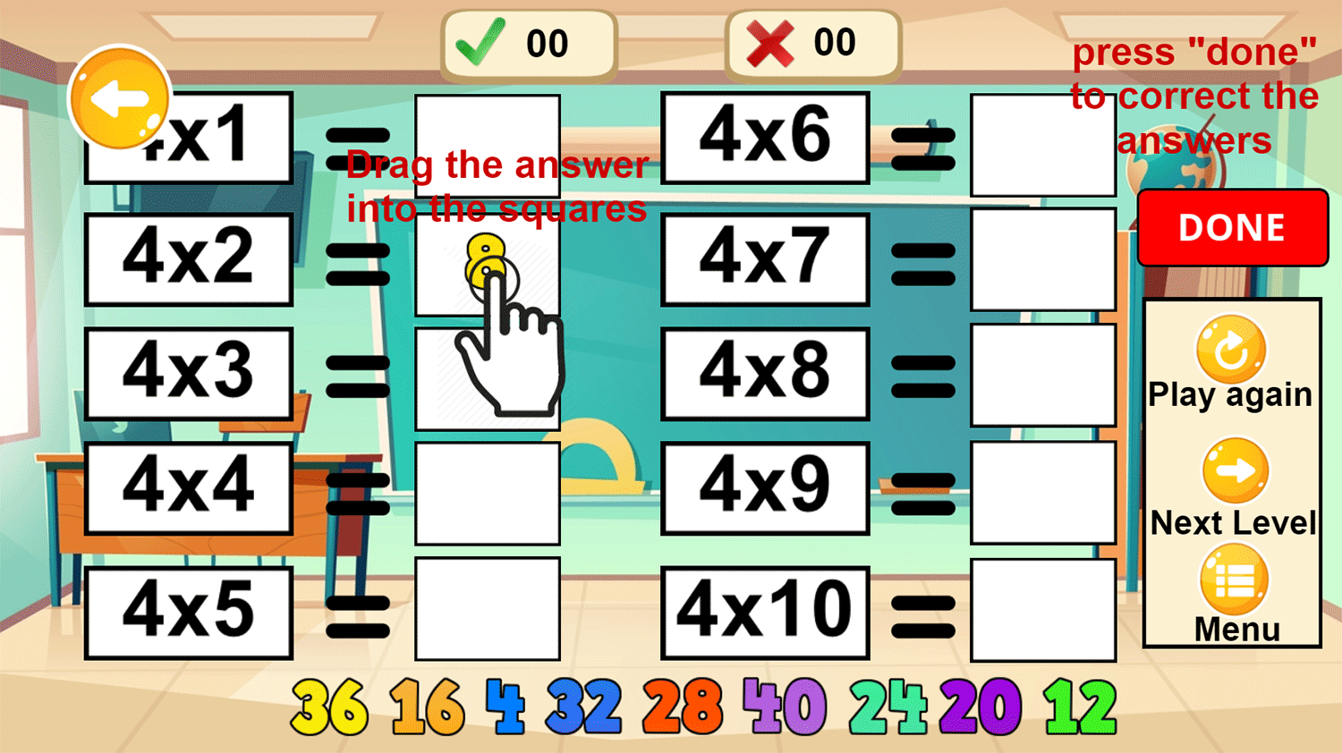 Multiplication Table How To Play Screenshot.