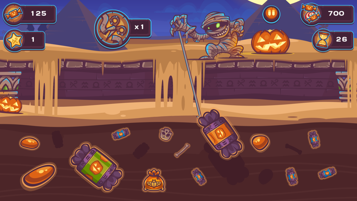 Mummy Candies Game Level Play Screenshot.