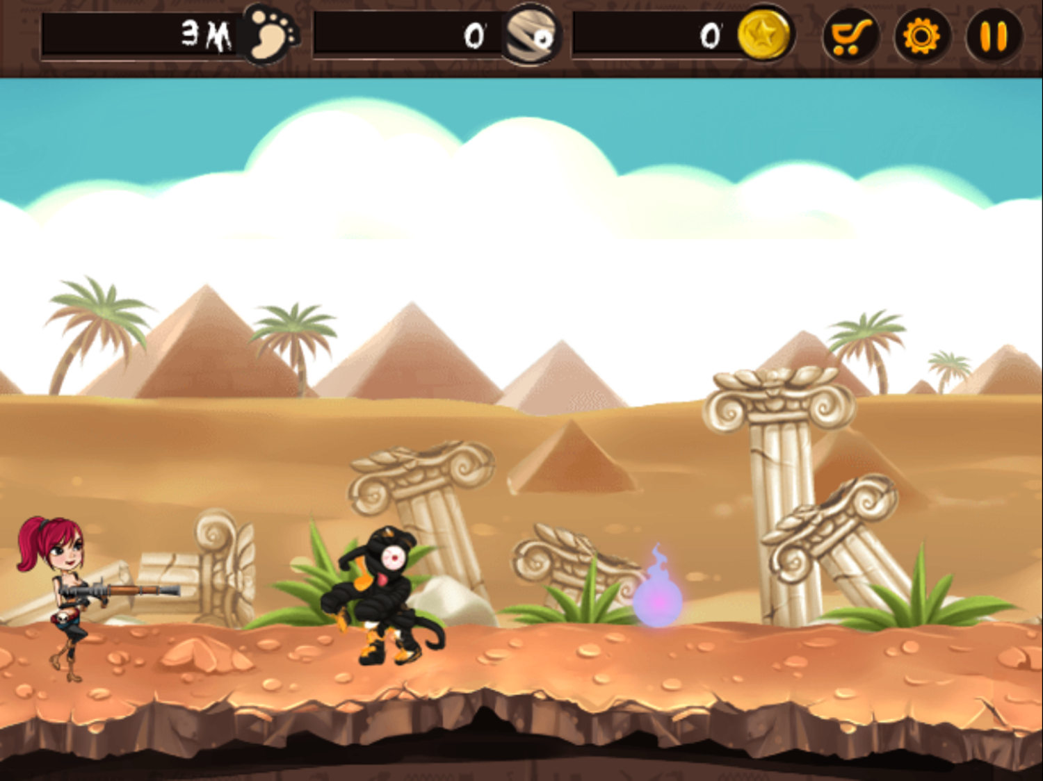 Mummy Hunter Game Bazooka Screenshot.