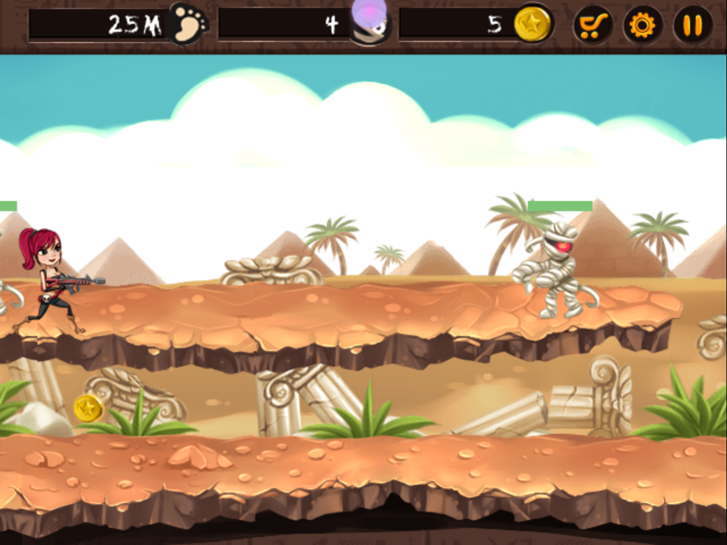 Mummy Hunter Game Machine Gun Screenshot.