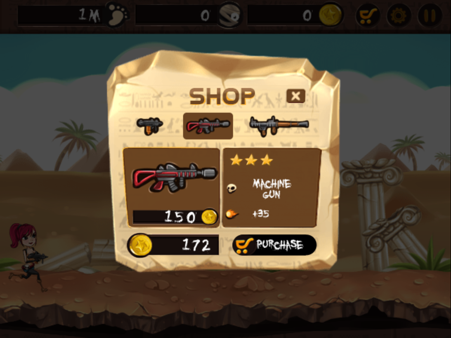 Mummy Hunter Game Shop Screen Screenshot.