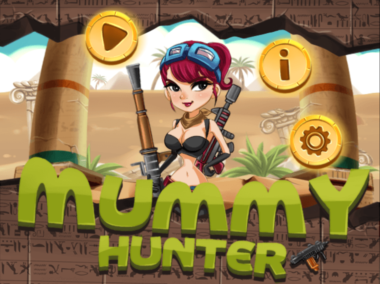 Mummy Hunter Game Welcome Screen Screenshot.