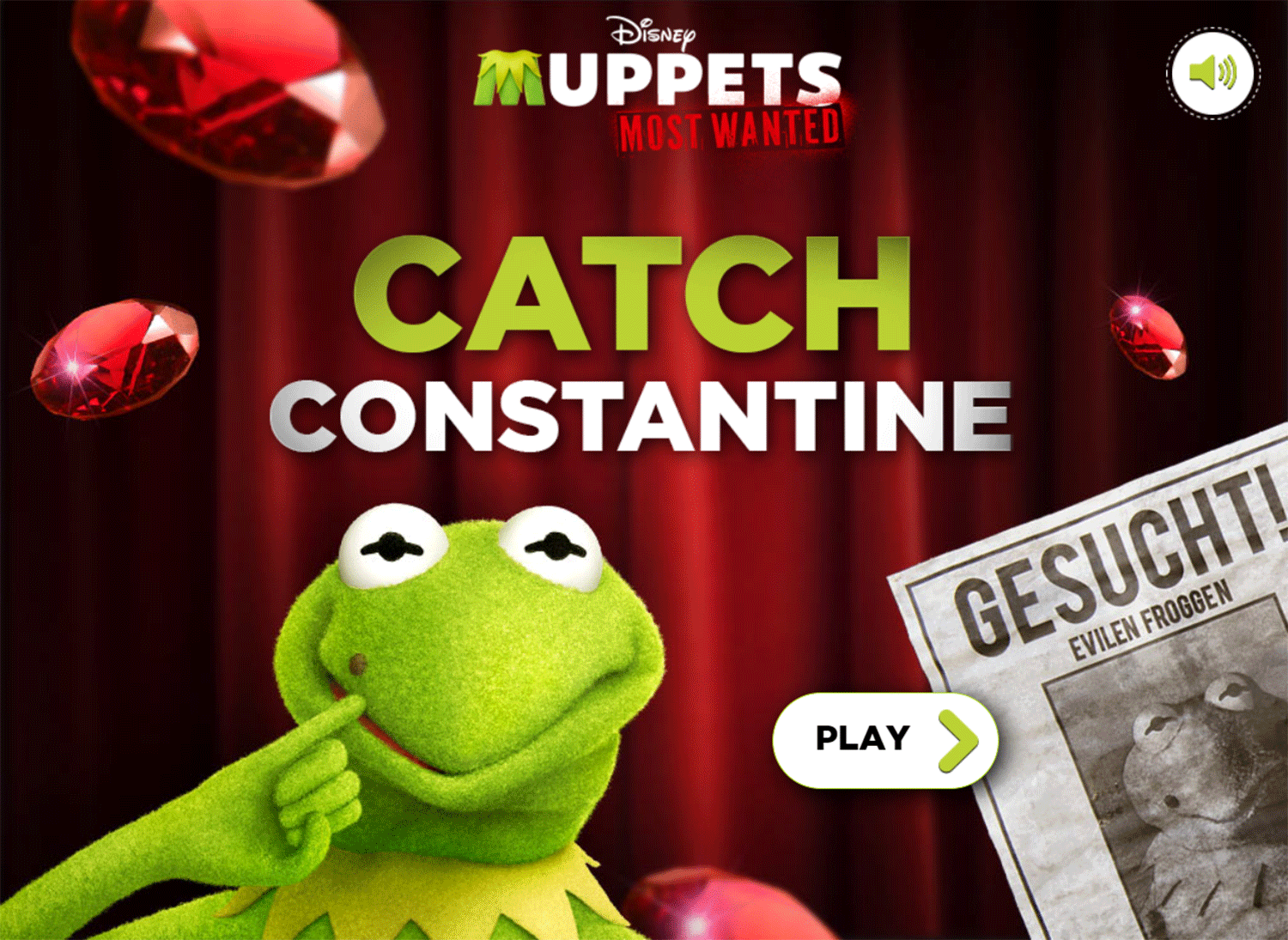 Muppets Most Wanted Catch Constantine Game Welcome Screen Screenshot.