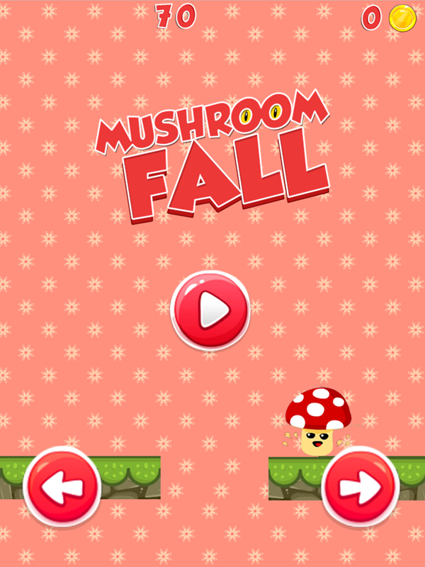 Mushroom Fall Welcome Screen Screenshot.