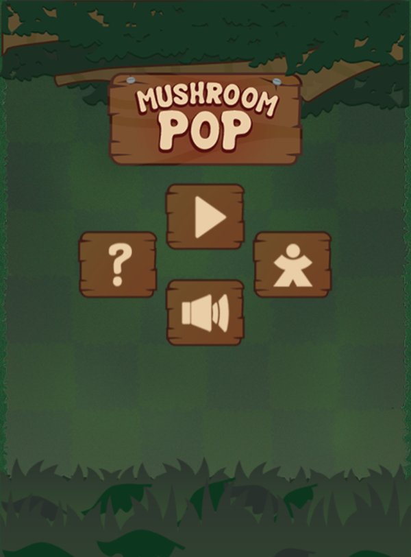 Mushroom Pop Game Menu Screenshot.