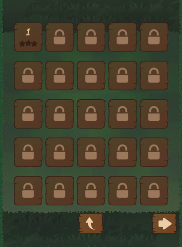 Mushroom Pop Game Level Select Screenshot.