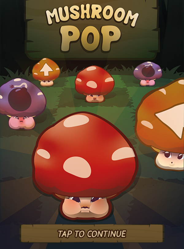 Mushroom Pop Game Welcome Screen Screenshot.