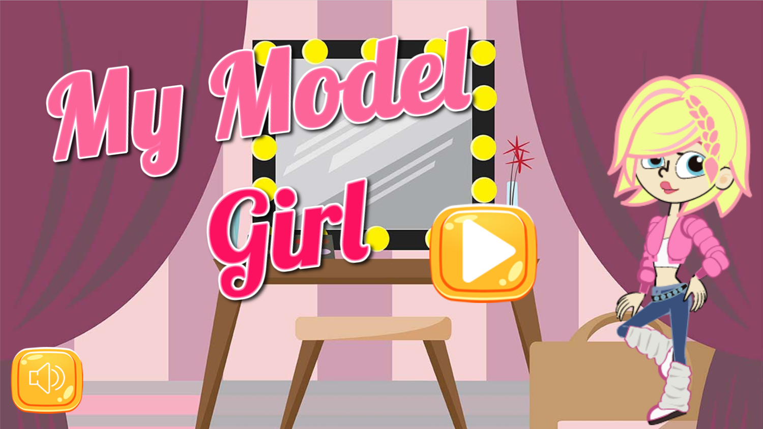 My Model Girl Game Welcome Screen Screenshot.