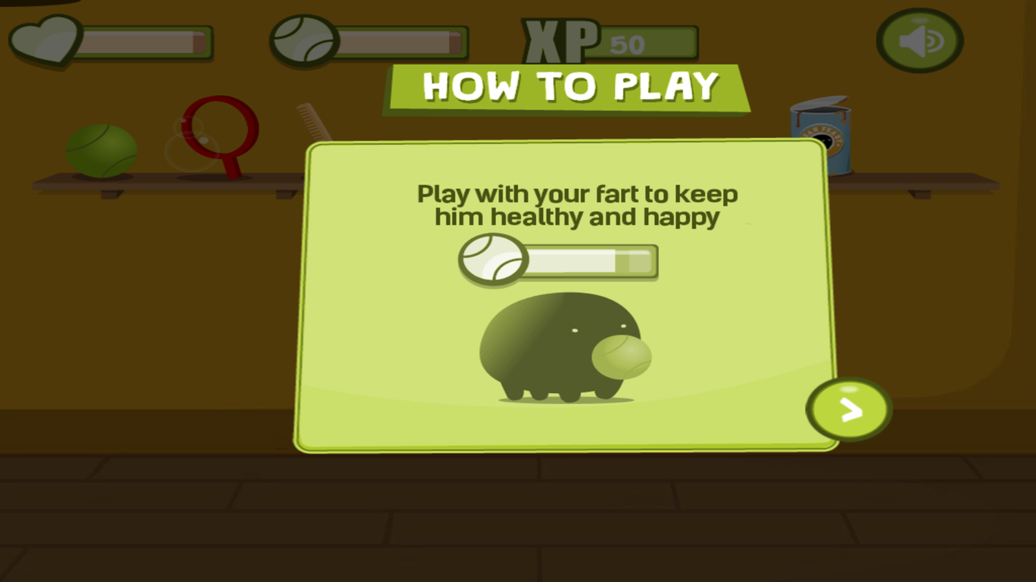 My Pet Fart Game How To Play Screenshot.