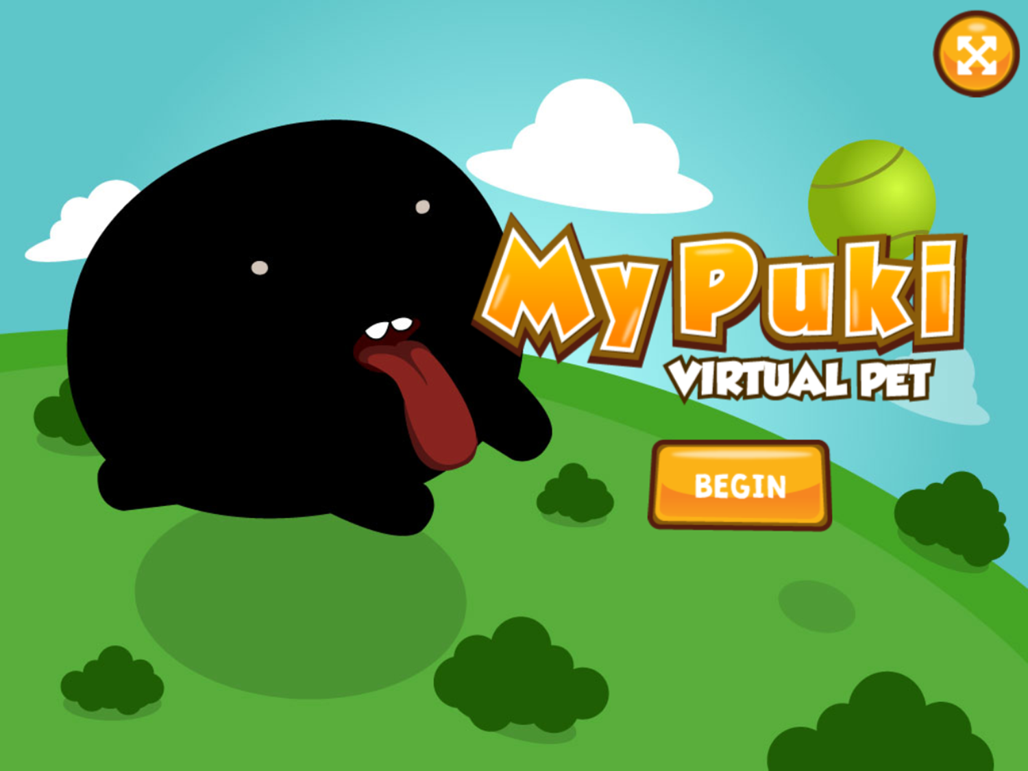 My Puki Game Welcome Screen Screenshot.