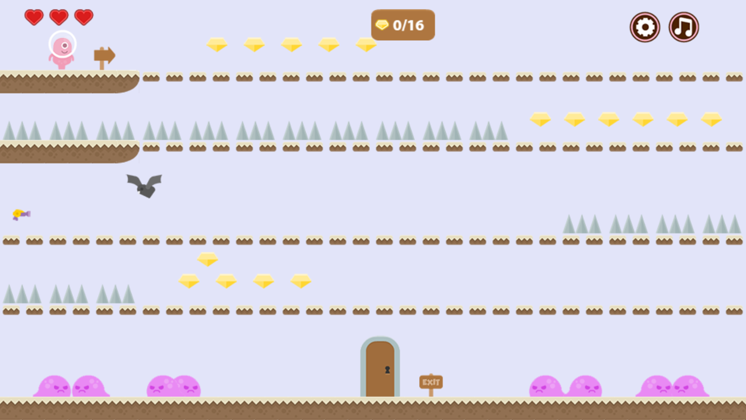 My Sweet Adventure Game Level With Temporary Platforms Screenshot.