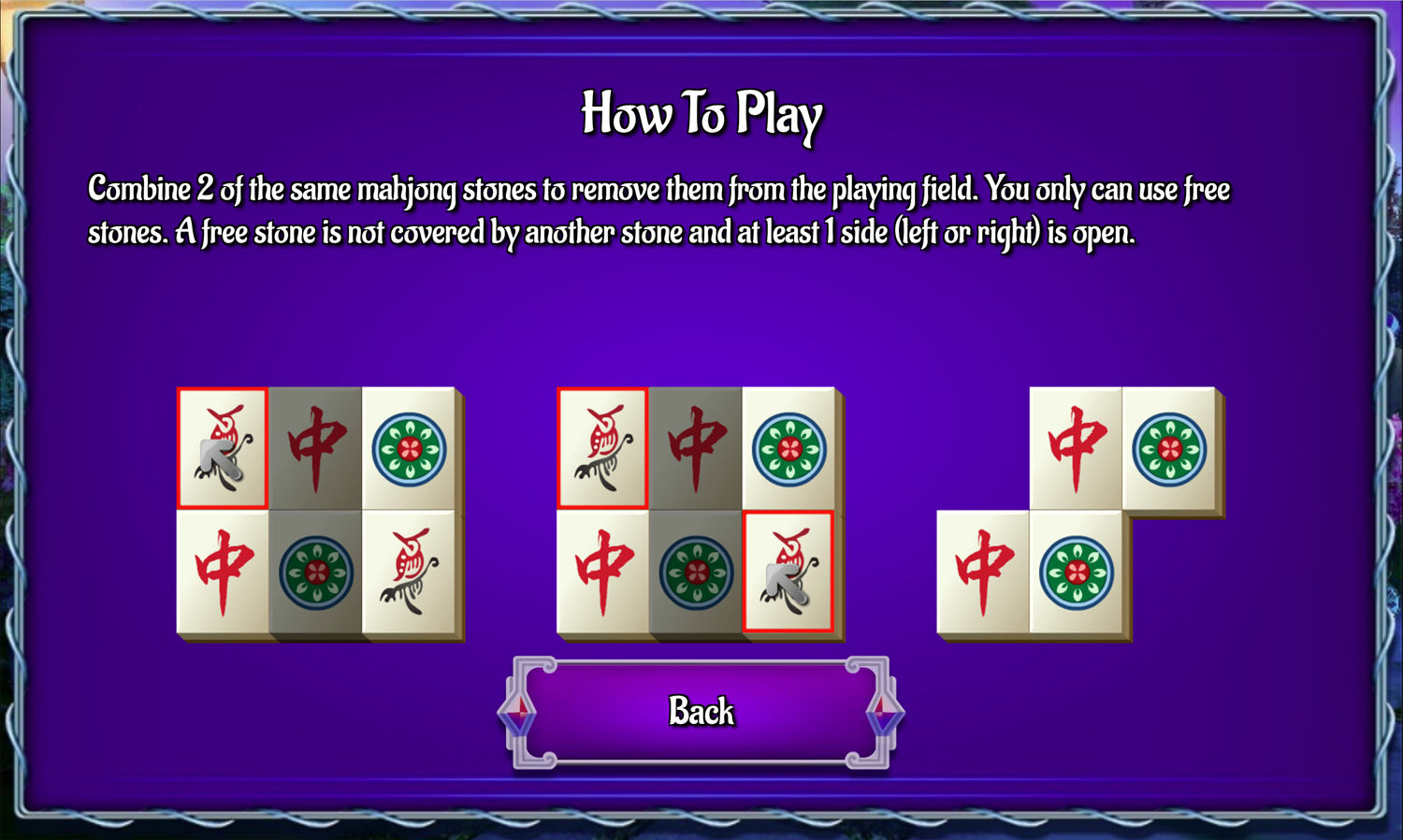 Mysterious Mahjong Game How to Play Screen Screenshot.