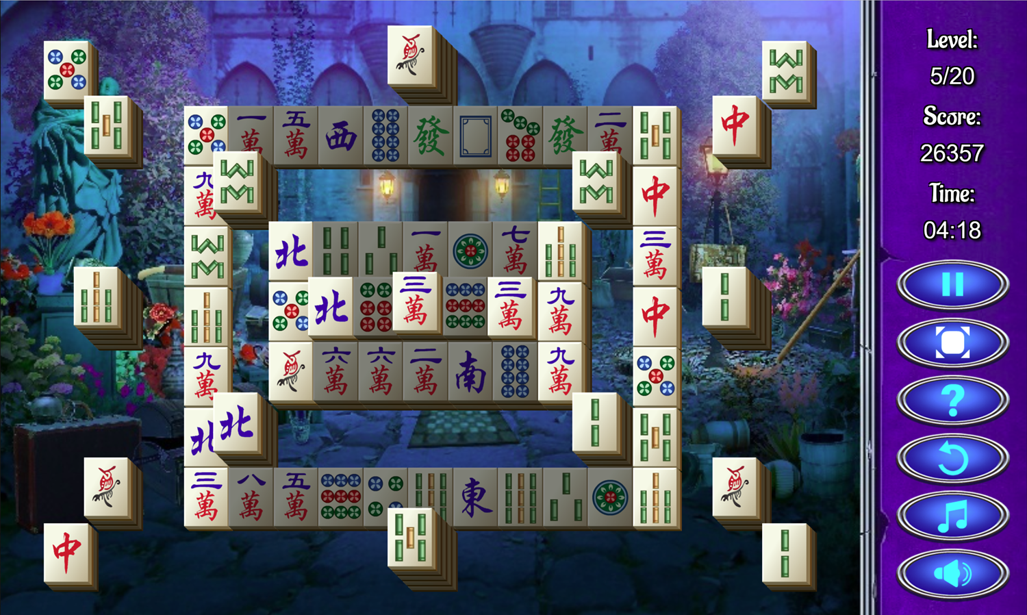 Mysterious Mahjong Game Modern Chinese Tiles Screenshot.