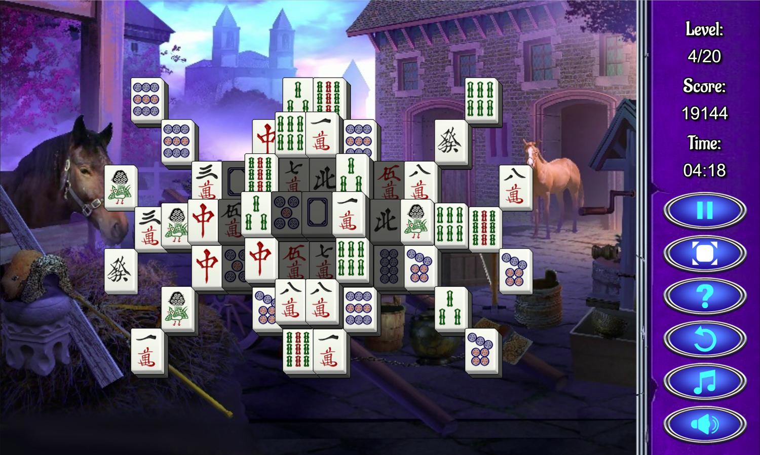 Mysterious Mahjong Game Traditional Chinese Tiles Screenshot.