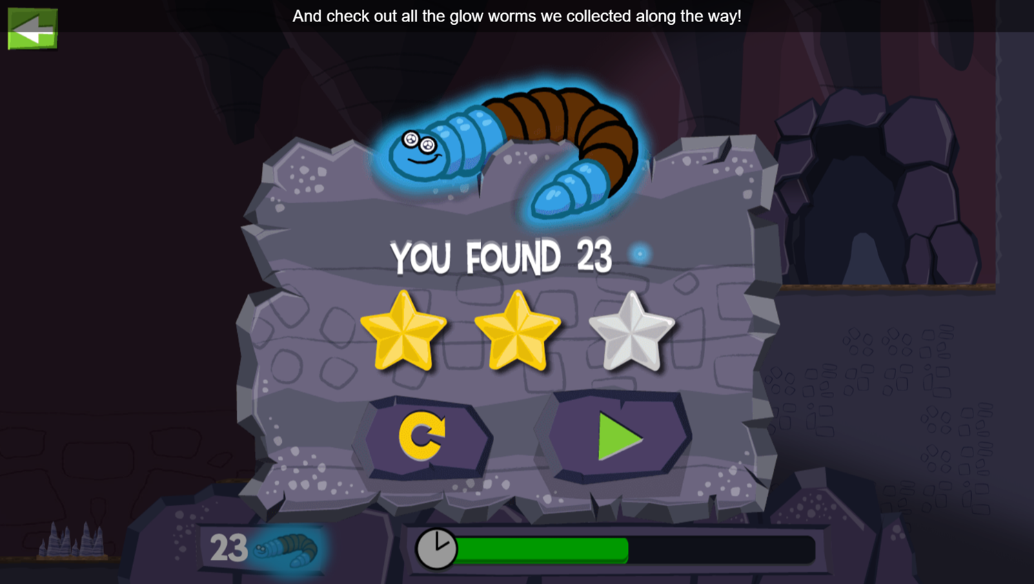 Nature Cat Cave Hunt Game Level Complete Screenshot.