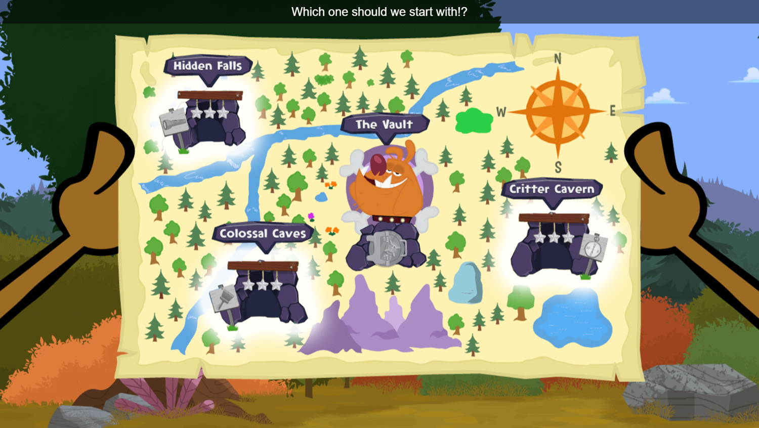 Nature Cat Cave Hunt Game Select Level Screenshot.